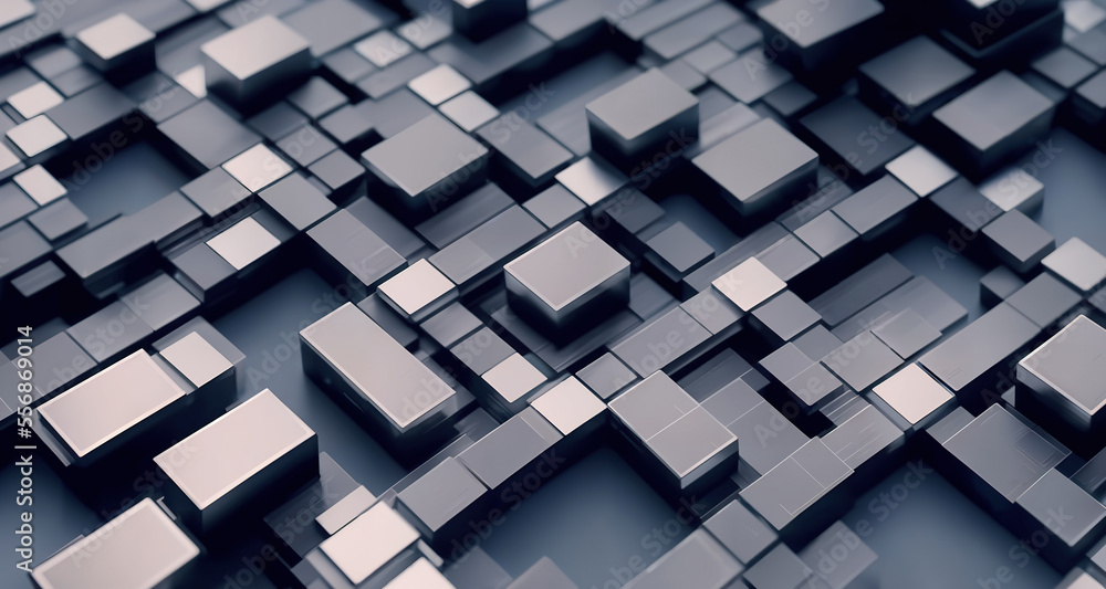 Aufkleber abstract technology background of metallic cubes. geometric pattern of 3d squares and boxes. generat