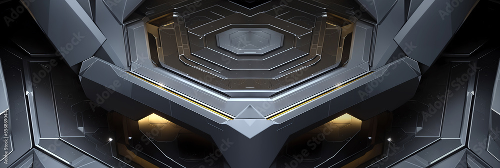 Aufkleber sci-fi technology background. metallic platform and technology machines, this image is perfect for r