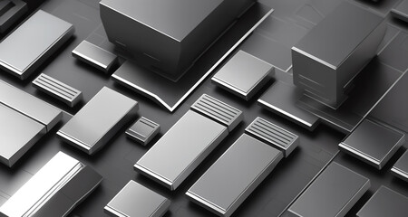 Abstract technology background. high tech equipment and metallic objects. sleek and futuristic illustration, perfect for representing technology and business. Generative AI