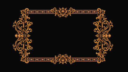 classic style frame vector design with fancy carved ornament