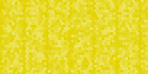 Abstract beehive with hexagon grid cells on yellow background vector illustration.