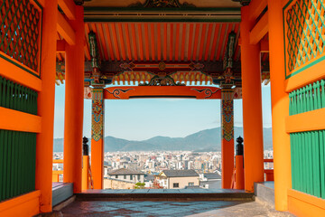 Kiyomizu-dera Temple and city view in Kyoto, Japan