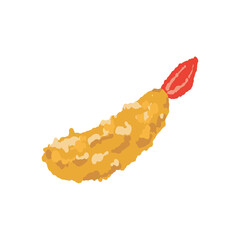 手描きのエビフライのイラスト