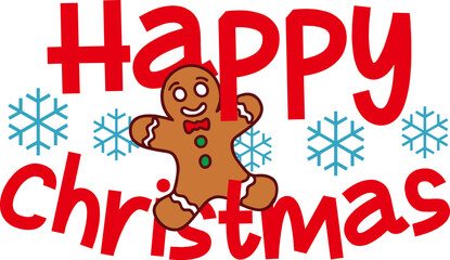 Happy Christmas Gingerbread SVG