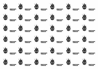 Illustration line art of emoticon tongue tattoo