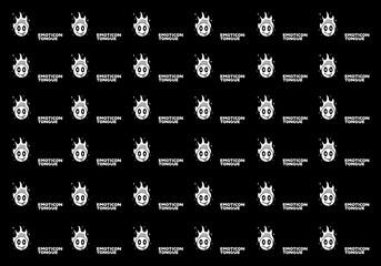 Illustration line art of emoticon tongue tattoo