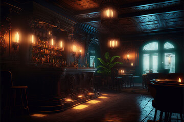 Fototapeta premium Classic Speakeasy Bar, generative ai