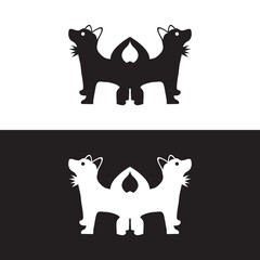 Dog and cat animal logo design .icon logo silhouette logo 