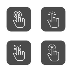 Touching hand icon set