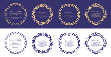 オシャレなフレーム。デザインテンプレート。ゴージャスな額のセット。