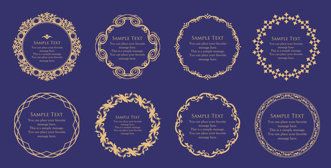 オシャレなフレーム。デザインテンプレート。ゴージャスな額のセット。