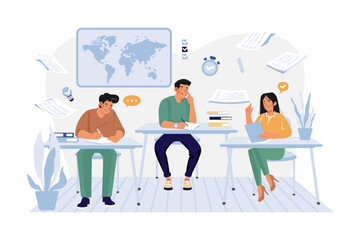 Students Doing Exam Preparation