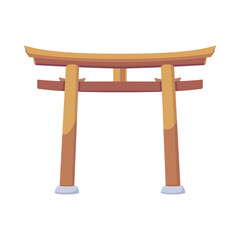 A handy flat icon of torii gate 