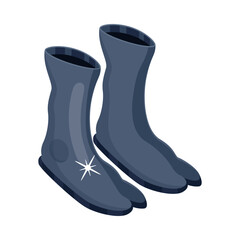 Ninja shoes icon in flat style 