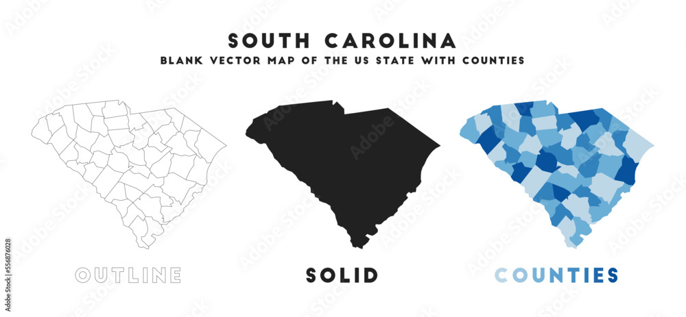 Wall mural south carolina map. borders of south carolina for your infographic. vector us state shape. vector il