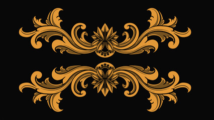 Beautiful carved decorative ornaments Vector design for elements, editable colors