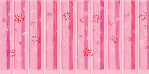 cute little flower pink line sugar barbie background vector decoration