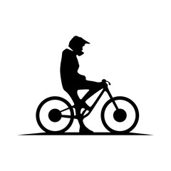 man riding bycicle silhouette illustration