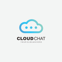 Obraz premium cloud chat logo design vector gradient