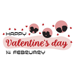 Text HAPPY VALENTINE'S DAY, 14 FEBRUARY on white background