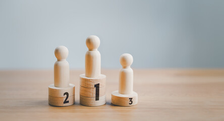 Winner successful in business strategy, ranking first position leader concept. Best performance...