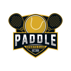 paddle tennis sport graphic template. paddle ball icon game tournament illustration.
