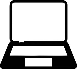 Computer icon symbol in a white background, black laptop icon symbol on the white background	
