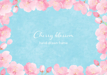 水彩の桜の花のベクターイラストフレーム背景 © Honyojima