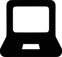 Computer icon symbol in a white background, black laptop icon symbol on the white background	
