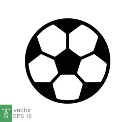 Obraz premium Soccer ball icon. Simple flat style. Football, black round ball, pentagon pattern, circle, hexagon, sport concept. Vector illustration isolated on white background. EPS 10.