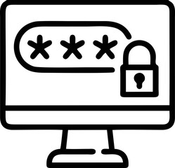 Computer icon symbol in a white background, black laptop icon symbol on the white background	
