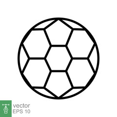 Fototapeta premium Soccer ball icon. Simple flat style. Football, black round ball, pentagon pattern, circle, hexagon, sport concept. Vector illustration isolated on white background. EPS 10.