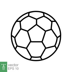 Fototapeta premium Soccer ball icon. Simple flat style. Football, black round ball, pentagon pattern, circle, hexagon, sport concept. Vector illustration isolated on white background. EPS 10.