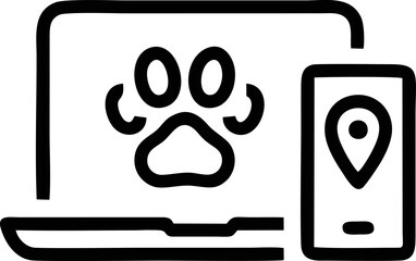 Computer icon symbol in a white background, black laptop icon symbol on the white background	
