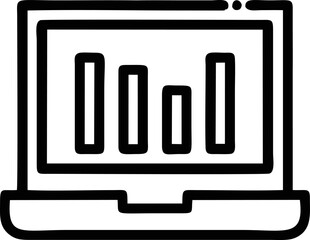 Computer icon symbol in a white background, black laptop icon symbol on the white background	
