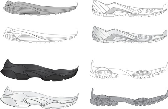 Footwear Soles Design Vector Template 