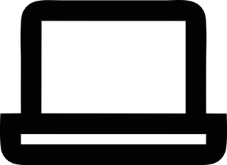 Computer icon symbol in a white background, black laptop icon symbol on the white background	
