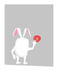3d character , rabbit pressing csr button