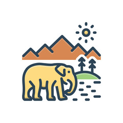 Color illustration icon for wildlife 