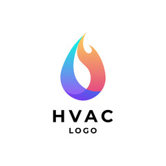 colorful fire, ice and water for HVAC or refrigeration logo design