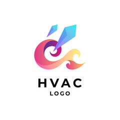 colorful fire, ice and water for HVAC or refrigeration logo design