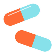 pills on white background