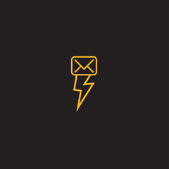 Lightning free vector Thunderbolt Logo design. Fast speed Logotype concept icon on black background.