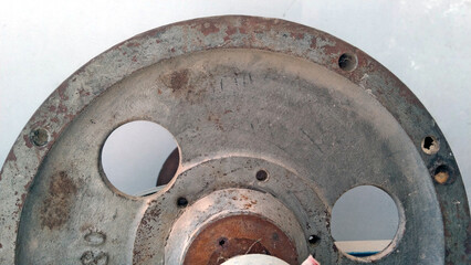 Fly wheel Iron metal wheel old machinery 