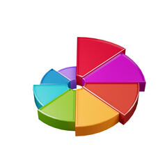 Obraz premium Colorful pie chart with steps cutout