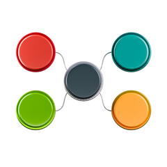 Four steps business infographic banner cutout