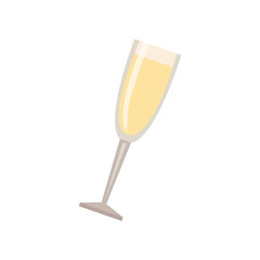 Celebration or party glass with drink vector illustration. Cartoon drawing of party drink on white background. Birthday, holiday, decoration concept