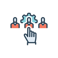 Color illustration icon for hr solution