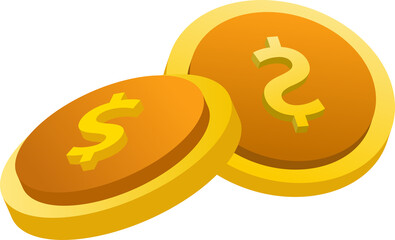 Flat design of payment and finance with pile coins, coin stack, coin bag and wallet.