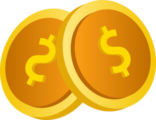 Flat design of payment and finance with pile coins, coin stack, coin bag and wallet.